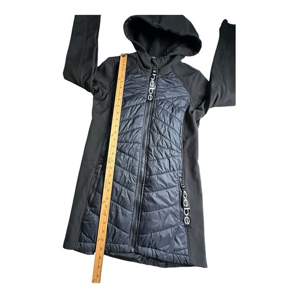Bebe Sport Women's Quilted Puffer Black Fleece Jacket‎ 74299 Size Small - Picture 9 of 16